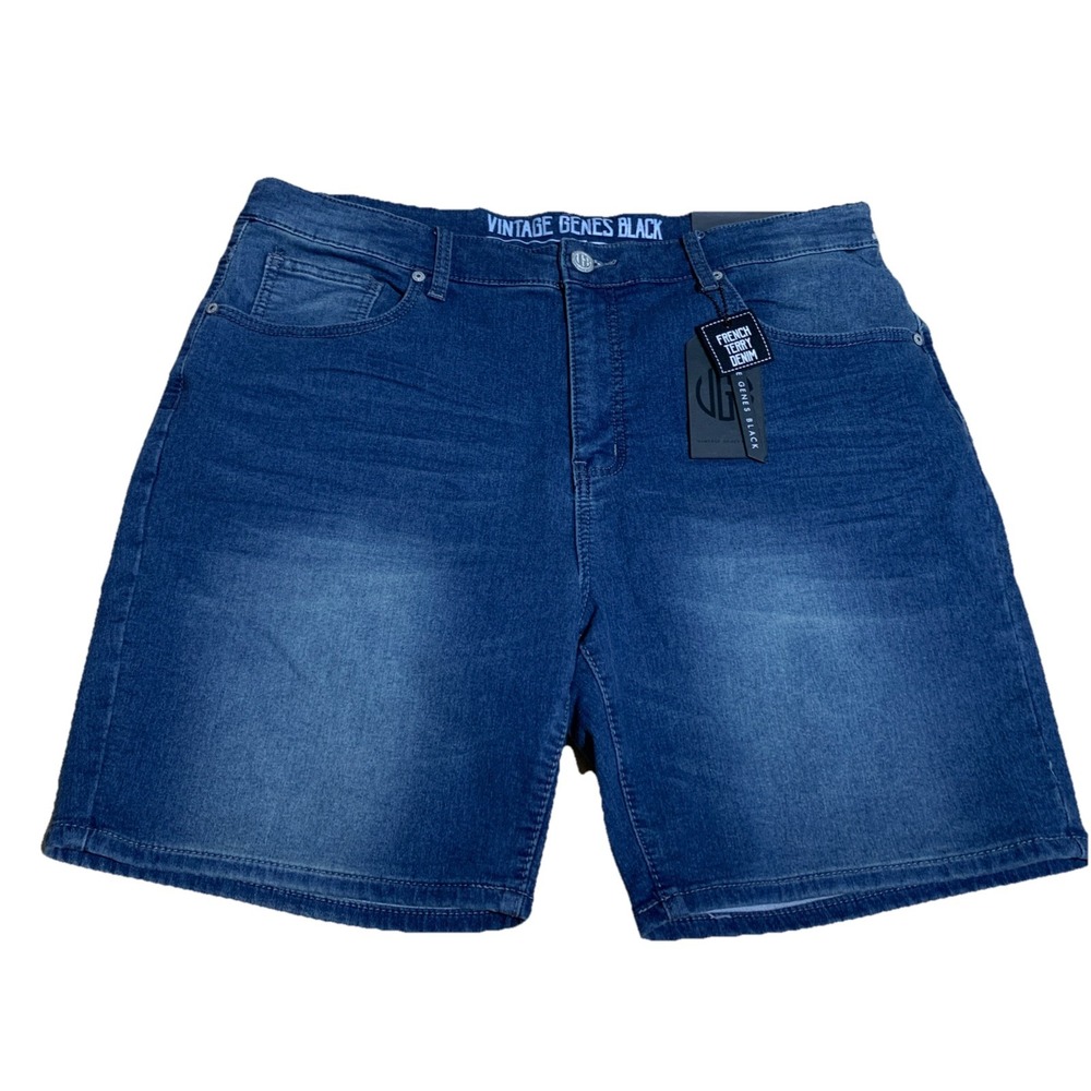 VGB Vintage Genes Black Slim Fit Comfort French Terry Denim‎ Shorts Men's W32x8L